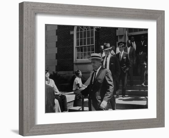 Arlington School Board Members Leaving a Federal Court Re: School Integration-Ed Clark-Framed Photographic Print