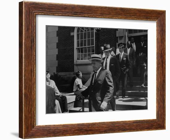 Arlington School Board Members Leaving a Federal Court Re: School Integration-Ed Clark-Framed Photographic Print