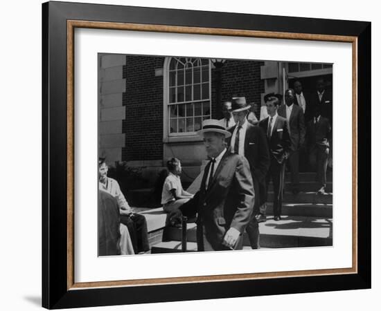 Arlington School Board Members Leaving a Federal Court Re: School Integration-Ed Clark-Framed Photographic Print