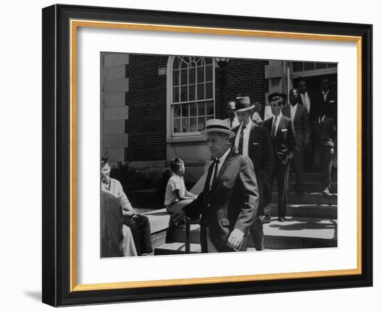 Arlington School Board Members Leaving a Federal Court Re: School Integration-Ed Clark-Framed Photographic Print