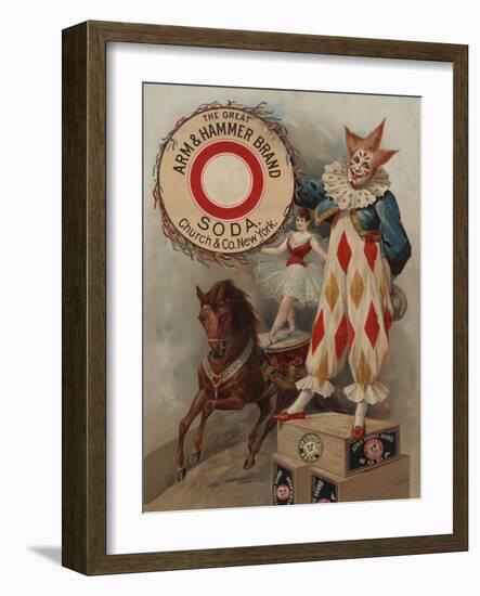 Arm and Hammer Advertisement with Circus Performers-null-Framed Giclee Print