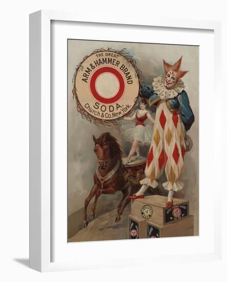 Arm and Hammer Advertisement with Circus Performers-null-Framed Giclee Print