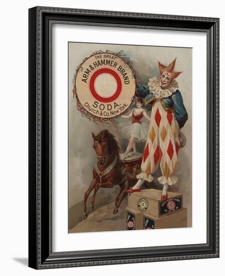 Arm and Hammer Advertisement with Circus Performers-null-Framed Giclee Print