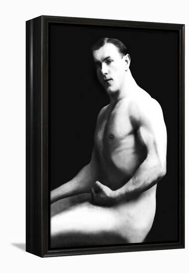 Arm Curl from Seated Pose-null-Framed Stretched Canvas