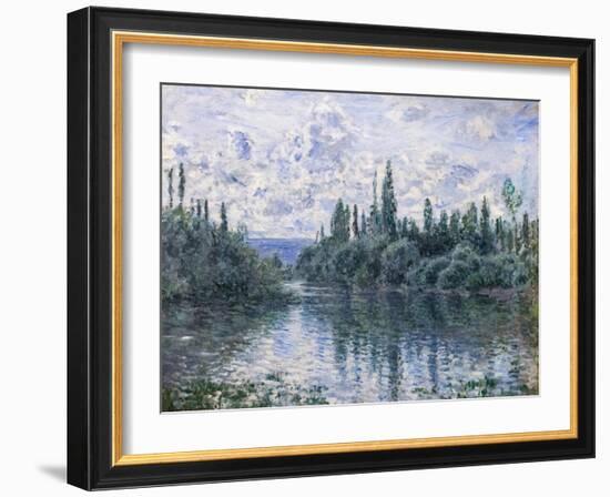 Arm of the Seine near Vetheuil, c. 1878 (oil on canvas)-Claude Monet-Framed Giclee Print