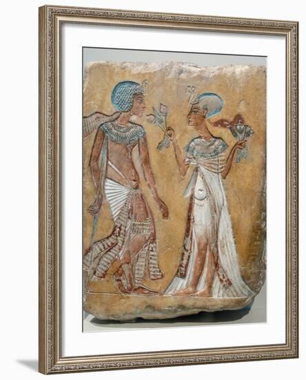 Armana Style Relief of a Royal Couple-null-Framed Photographic Print