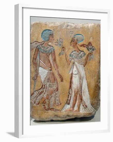 Armana Style Relief of a Royal Couple-null-Framed Photographic Print