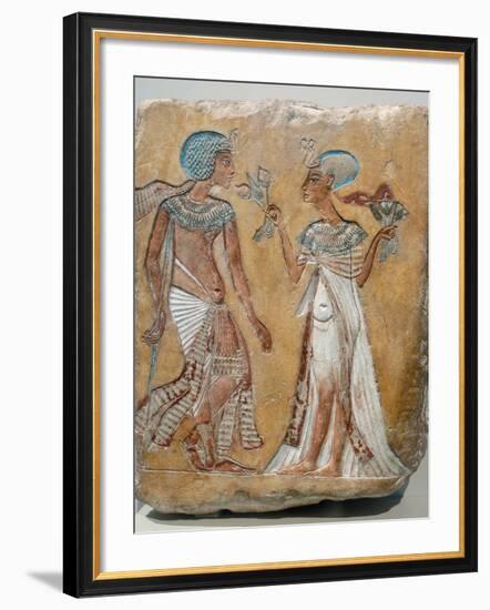 Armana Style Relief of a Royal Couple-null-Framed Photographic Print