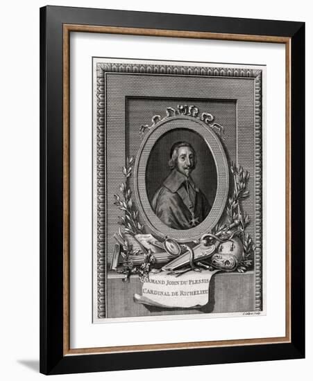 Armand Jean Du Plessis, Cardinal Et Duc De Richelieu, 1775-J Collyer-Framed Giclee Print