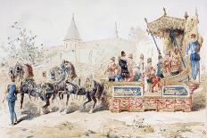 Noblewoman in Horse Drawn Coach Escorted by Trumpet Players in the 13th Century, 1886-Armand Jean Heins-Giclee Print