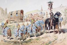 A Royal Barge Being Pulled on a Wagon by Horses to a Canal in the 16th Century, 1886-Armand Jean Heins-Giclee Print