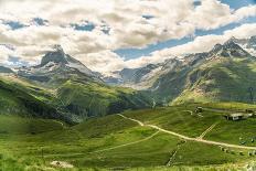 View from Gornegrat in the Alps towards the Matterhorn in summer, Swiss Alps, Switzerland-Armand Tamboly-Photographic Print