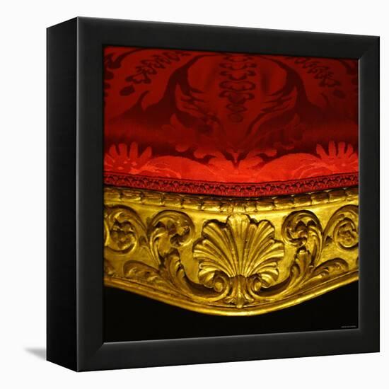 Armchair in Gilded Beech Wood and Walnut with Damask Upholstery-Robert Adam-Framed Premier Image Canvas