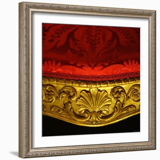 Armchair in Gilded Beech Wood and Walnut with Damask Upholstery-Robert Adam-Framed Photographic Print