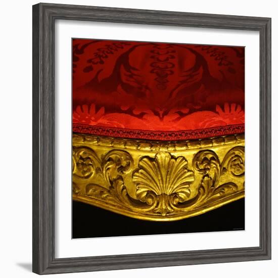 Armchair in Gilded Beech Wood and Walnut with Damask Upholstery-Robert Adam-Framed Photographic Print