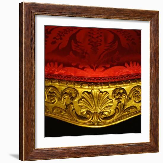 Armchair in Gilded Beech Wood and Walnut with Damask Upholstery-Robert Adam-Framed Photographic Print