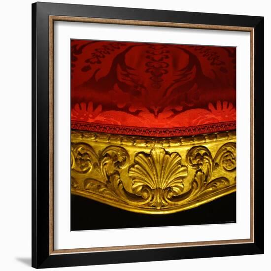 Armchair in Gilded Beech Wood and Walnut with Damask Upholstery-Robert Adam-Framed Photographic Print