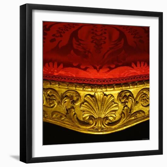 Armchair in Gilded Beech Wood and Walnut with Damask Upholstery-Robert Adam-Framed Photographic Print