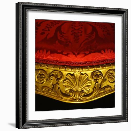 Armchair in Gilded Beech Wood and Walnut with Damask Upholstery-Robert Adam-Framed Photographic Print