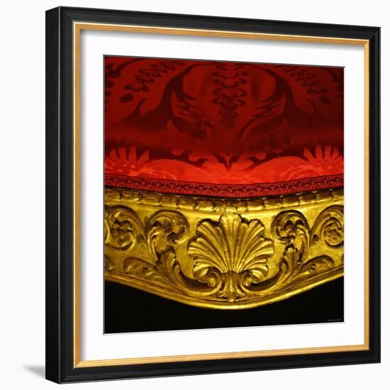 Armchair in Gilded Beech Wood and Walnut with Damask Upholstery-Robert Adam-Framed Photographic Print