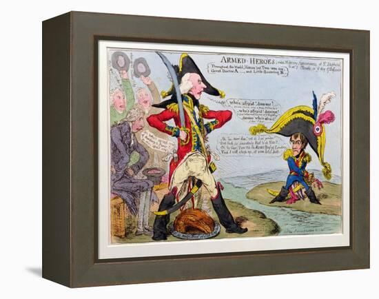 Armed Heroes, or Military Appearances at St. Stephen's and at St. Cloud's on the Day of Defiance,…-James Gillray-Framed Premier Image Canvas