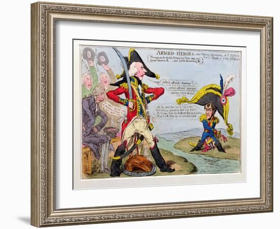 Armed Heroes, or Military Appearances at St. Stephen's and at St. Cloud's on the Day of Defiance,…-James Gillray-Framed Giclee Print