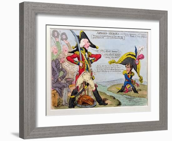 Armed Heroes, or Military Appearances at St. Stephen's and at St. Cloud's on the Day of Defiance,…-James Gillray-Framed Giclee Print