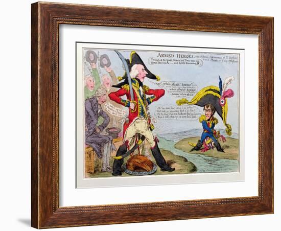 Armed Heroes, or Military Appearances at St. Stephen's and at St. Cloud's on the Day of Defiance,…-James Gillray-Framed Giclee Print