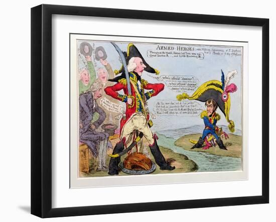 Armed Heroes, or Military Appearances at St. Stephen's and at St. Cloud's on the Day of Defiance,…-James Gillray-Framed Giclee Print