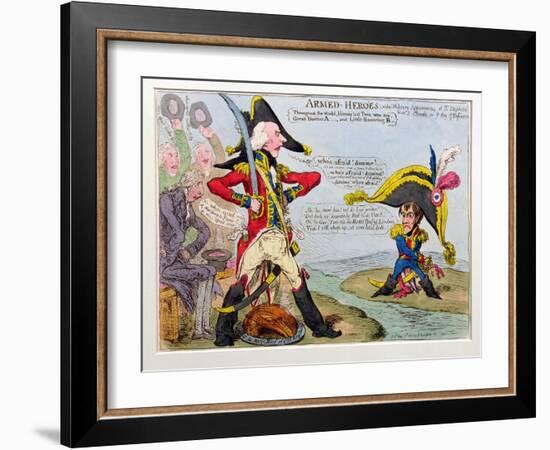 Armed Heroes, or Military Appearances at St. Stephen's and at St. Cloud's on the Day of Defiance,…-James Gillray-Framed Giclee Print