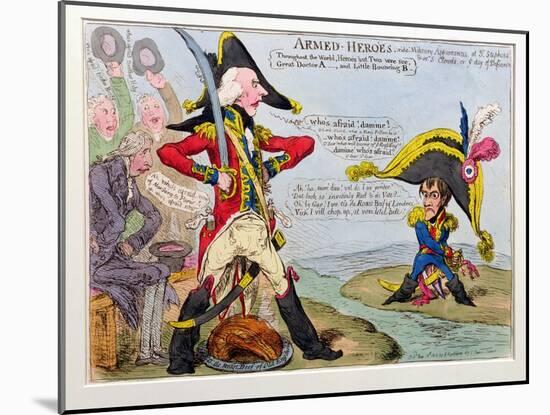Armed Heroes, or Military Appearances at St. Stephen's and at St. Cloud's on the Day of Defiance,…-James Gillray-Mounted Giclee Print
