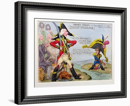 Armed Heroes, or Military Appearances at St. Stephen's and at St. Cloud's on the Day of Defiance,…-James Gillray-Framed Giclee Print