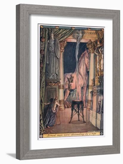 Armed Men Were Descending by a Rope-Herbert Cole-Framed Giclee Print