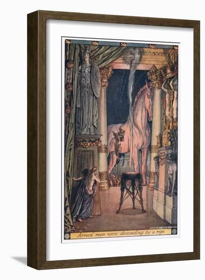 Armed Men Were Descending by a Rope-Herbert Cole-Framed Giclee Print