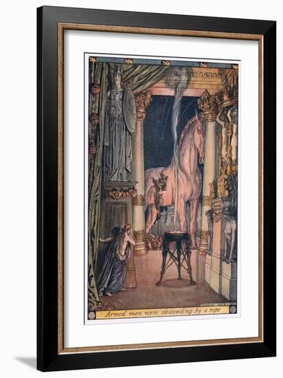 Armed Men Were Descending by a Rope-Herbert Cole-Framed Giclee Print