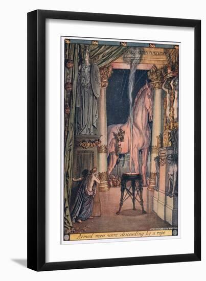 Armed Men Were Descending by a Rope-Herbert Cole-Framed Giclee Print