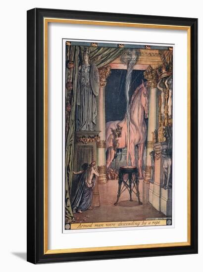 Armed Men Were Descending by a Rope-Herbert Cole-Framed Giclee Print