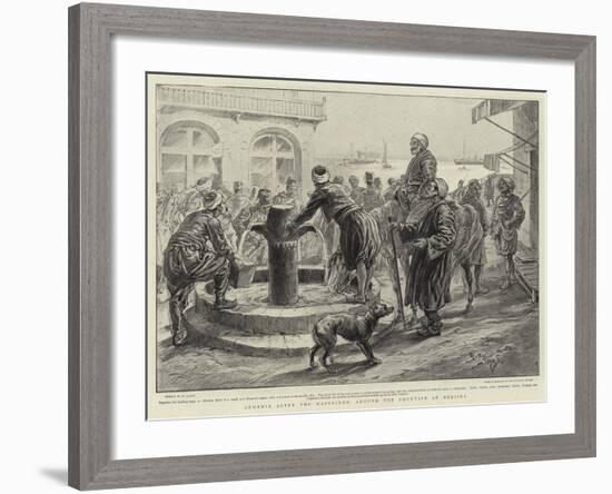 Armenia after the Massacres, around the Fountain at Mersina-Henri Lanos-Framed Giclee Print