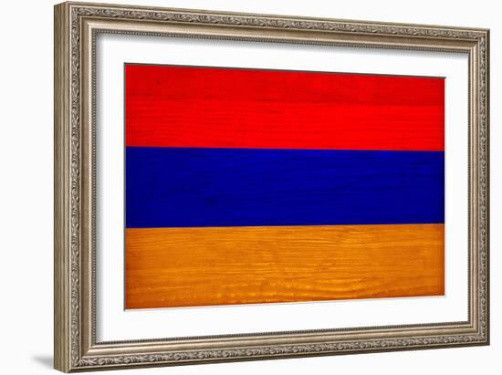 Armenia Flag Design with Wood Patterning - Flags of the World Series-Philippe Hugonnard-Framed Art Print