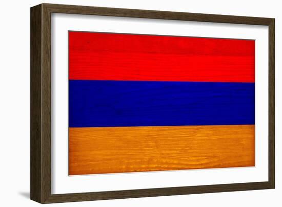 Armenia Flag Design with Wood Patterning - Flags of the World Series-Philippe Hugonnard-Framed Art Print