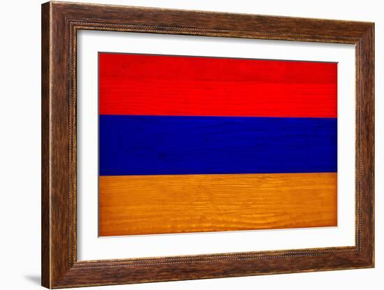 Armenia Flag Design with Wood Patterning - Flags of the World Series-Philippe Hugonnard-Framed Art Print