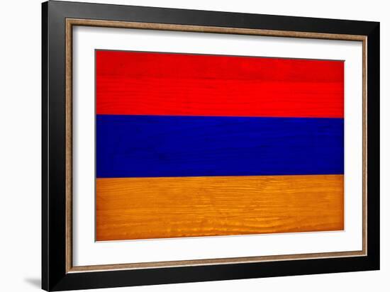 Armenia Flag Design with Wood Patterning - Flags of the World Series-Philippe Hugonnard-Framed Art Print