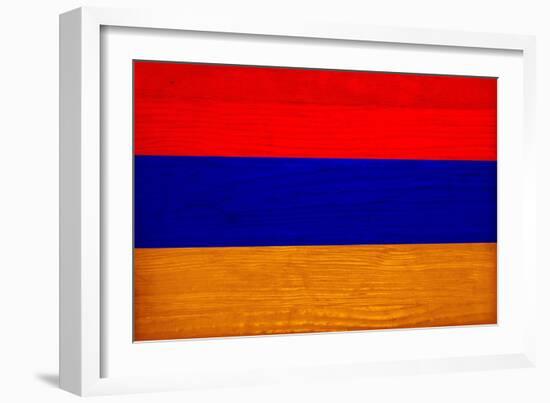 Armenia Flag Design with Wood Patterning - Flags of the World Series-Philippe Hugonnard-Framed Art Print