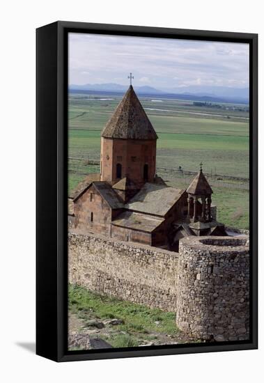Armenia, Khor Virap Monastery, Chapel of St Gregory Illuminator-null-Framed Premier Image Canvas