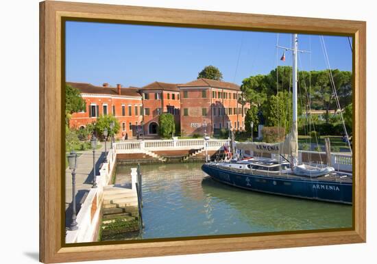 Armenian Monastery, San Lazzaro Degli Armeni, and Armenian Sail Boat, Venice, Veneto, Italy-Guy Thouvenin-Framed Premier Image Canvas