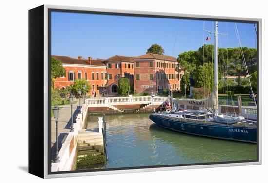 Armenian Monastery, San Lazzaro Degli Armeni, and Armenian Sail Boat, Venice, Veneto, Italy-Guy Thouvenin-Framed Premier Image Canvas