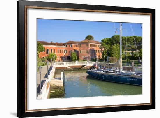 Armenian Monastery, San Lazzaro Degli Armeni, and Armenian Sail Boat, Venice, Veneto, Italy-Guy Thouvenin-Framed Photographic Print