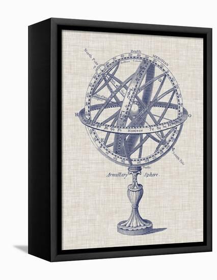 Armillary Sphere on Linen I-Vision Studio-Framed Stretched Canvas