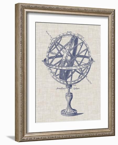 Armillary Sphere on Linen I-Vision Studio-Framed Art Print