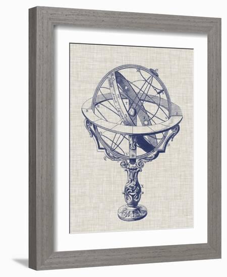 Armillary Sphere on Linen II-Vision Studio-Framed Art Print